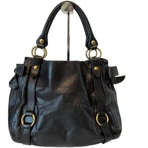 Miu Miu Black Leather Bow Bag Shoulder Hobo Made in Italy